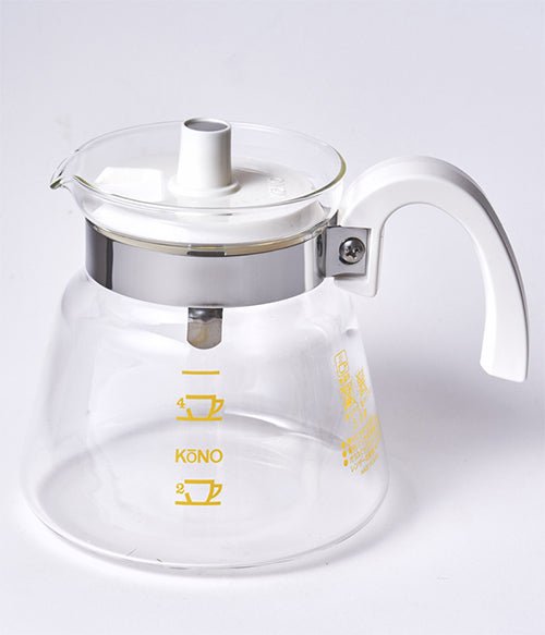 Kono Glass Pot - 4 Cups size in White - Bean Bros.
