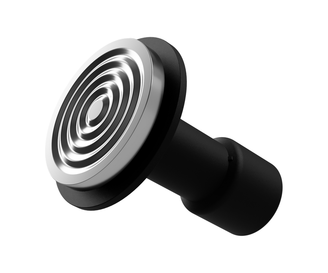 Konzentrisches Ringmuster an der 58-mm-Basis des Varia Calibre in Schwarz