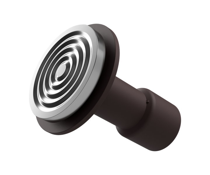 Konzentrisches Ringmuster an der 58-mm-Basis des Varia Calibre in Rubinrot