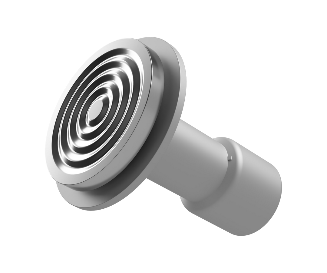 Konzentrisches Ringmuster an der 58-mm-Basis des Varia Calibre in Silber