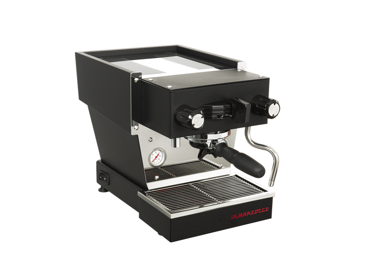 La Marzocco Linea Micra in Black, three-quarter view