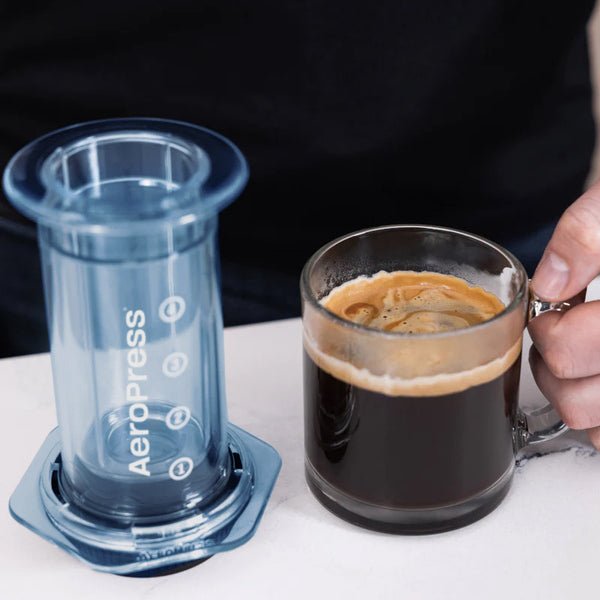 Clear Blue Aeropress Coffee Maker - Bean Bros.