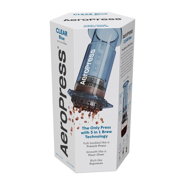 Clear Blue Aeropress Coffee Maker - Bean Bros.