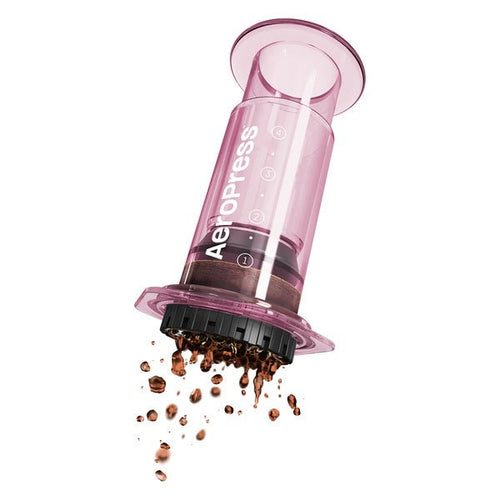 Caffettiera Aeropress rosa trasparente