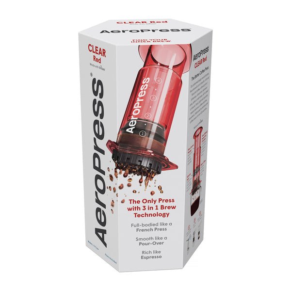 Clear Red Aeropress Coffee Maker - Bean Bros.