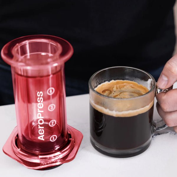 Clear Red Aeropress Coffee Maker - Bean Bros.