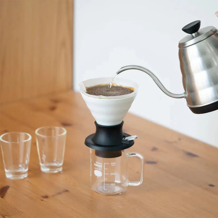 Hario Immersion Switch White Ceramic Coffee Dripper + Filters - Bean Bros.