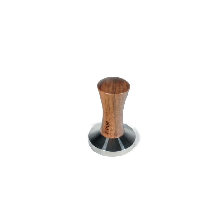 Arkel espresso tamper with wooden handle, included with Tide