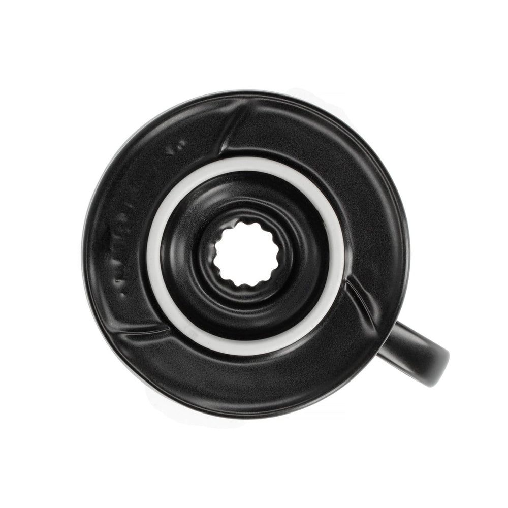 Hario V60 ceramic coffee dripper in matte black