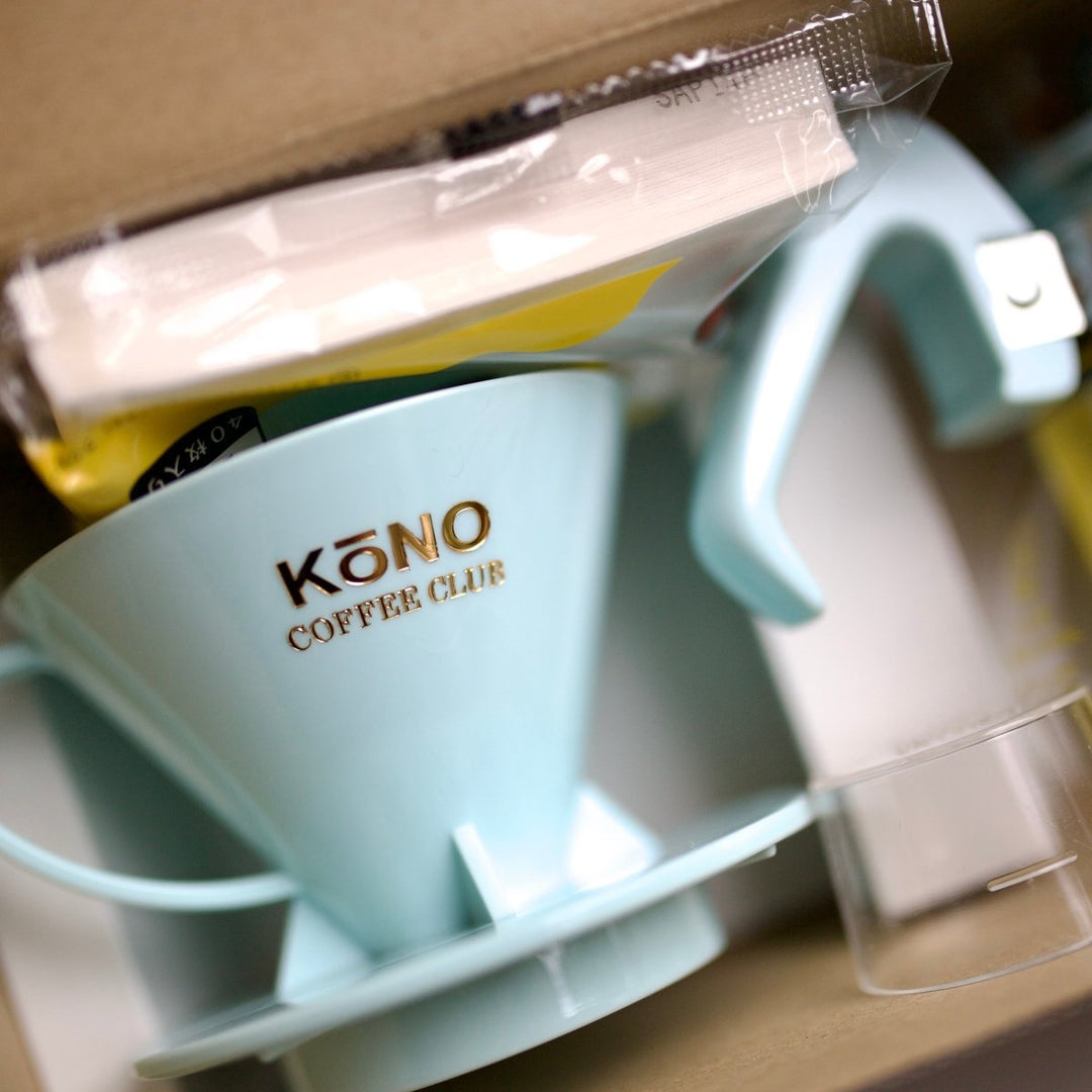 KONO Meimon 2 Person Coffee Dripper Set - Mint Blue - Bean Bros.